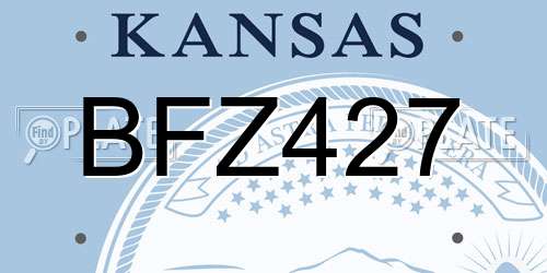 BFZ427 Kansas License Plate