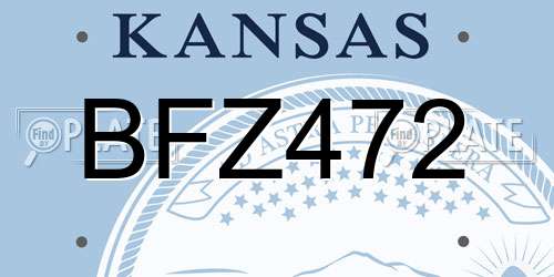 BFZ472 Kansas License Plate
