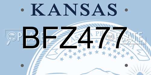 BFZ477 Kansas License Plate
