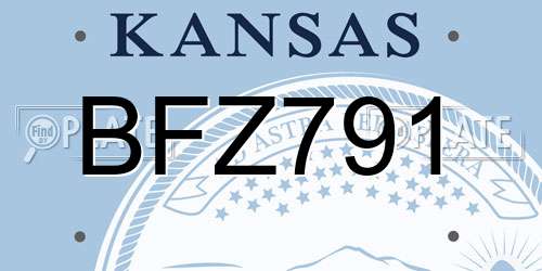 BFZ791 Kansas License Plate