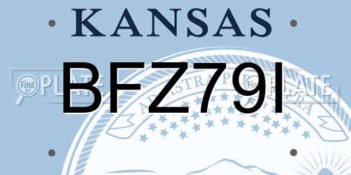 BFZ79I Kansas License Plate