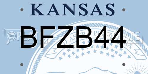 BFZB44 Kansas License Plate