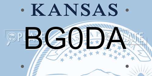 BG0DA Kansas License Plate