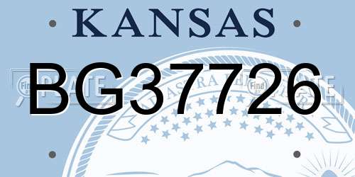 BG37726 Kansas License Plate