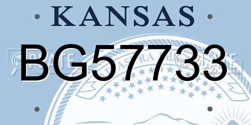 BG57733 Kansas License Plate