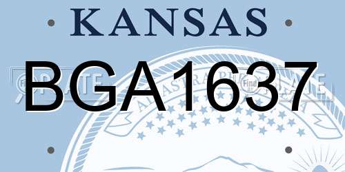 BGA1637 Kansas License Plate