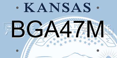 BGA47M Kansas License Plate