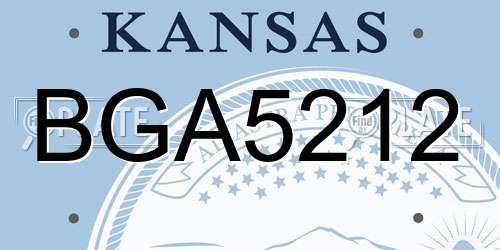 BGA5212 Kansas License Plate