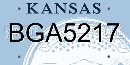 BGA5217 Kansas License Plate