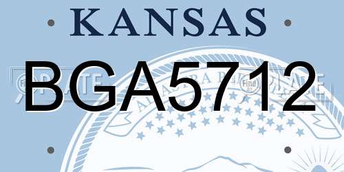 BGA5712 Kansas License Plate