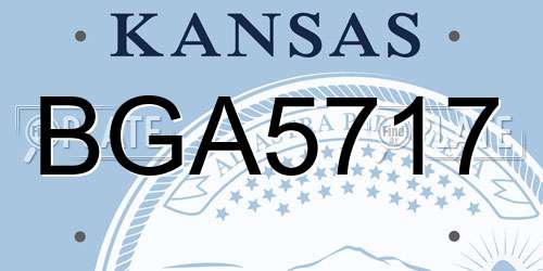 BGA5717 Kansas License Plate