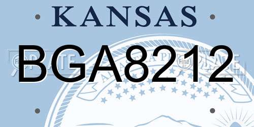 BGA8212 Kansas License Plate
