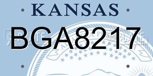 BGA8217 Kansas License Plate