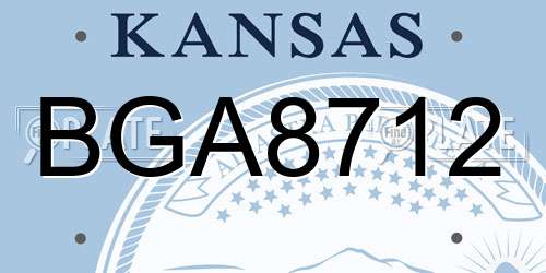 BGA8712 Kansas License Plate