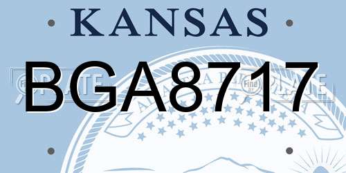 BGA8717 Kansas License Plate