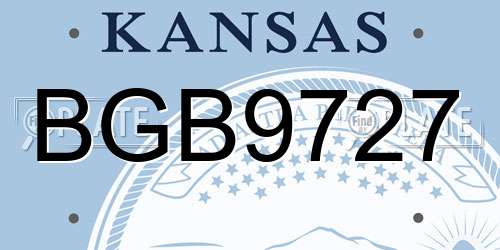 BGB9727 Kansas License Plate