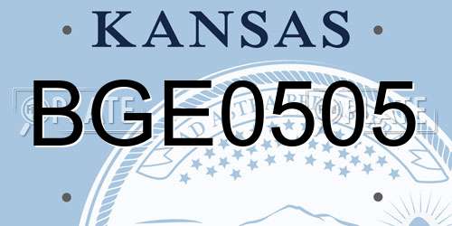 BGE0505 Kansas License Plate