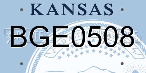 BGE0508 Kansas License Plate