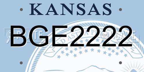 BGE2222 Kansas License Plate