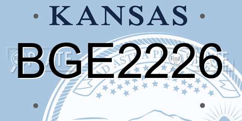 BGE2226 Kansas License Plate