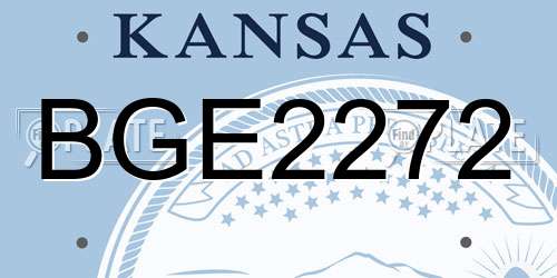 BGE2272 Kansas License Plate