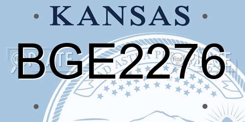 BGE2276 Kansas License Plate