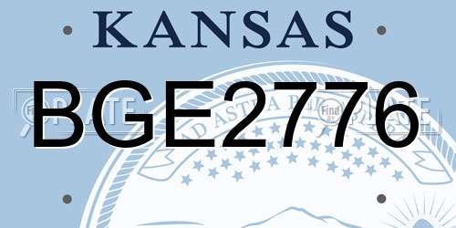 BGE2776 Kansas License Plate