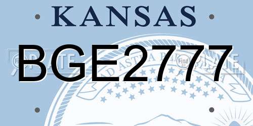 BGE2777 Kansas License Plate