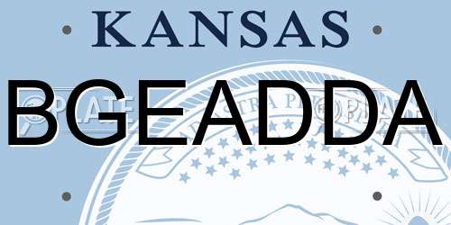 BGEADDA Kansas License Plate