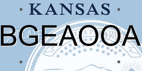 BGEAOOA Kansas License Plate
