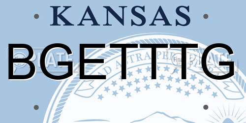 BGETTTG Kansas License Plate