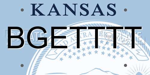 BGETTTT Kansas License Plate