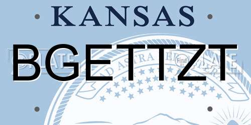 BGETTZT Kansas License Plate