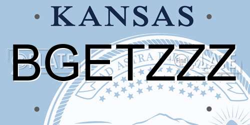BGETZZZ Kansas License Plate