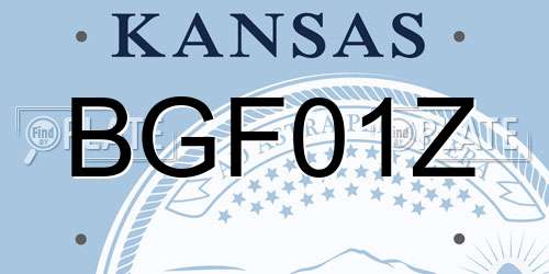 BGF01Z Kansas License Plate