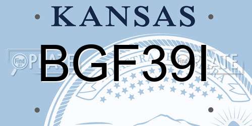 BGF39I Kansas License Plate