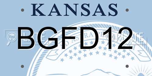 BGFD12 Kansas License Plate