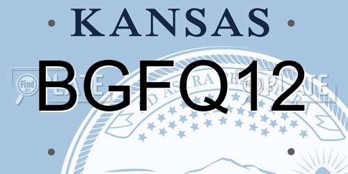 BGFQ12 Kansas License Plate