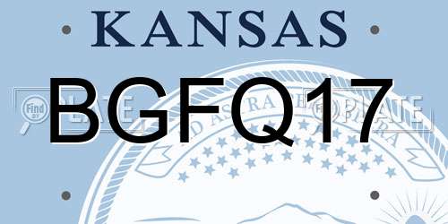 BGFQ17 Kansas License Plate
