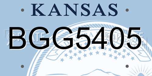 BGG5405 Kansas License Plate