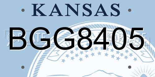 BGG8405 Kansas License Plate