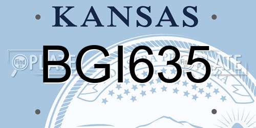 BGI635 Kansas License Plate