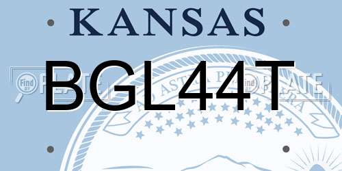 BGL44T Kansas License Plate