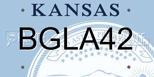 BGLA42 Kansas License Plate