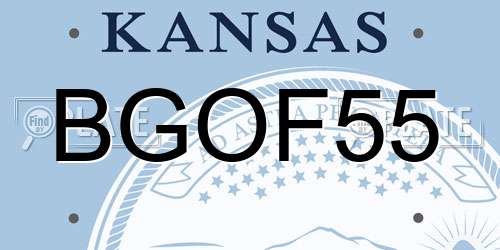 BGOF55 Kansas License Plate
