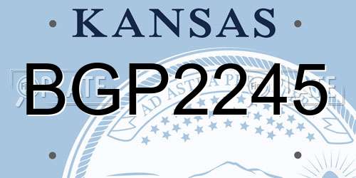 BGP2245 Kansas License Plate