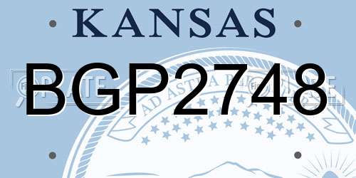 BGP2748 Kansas License Plate