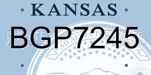 BGP7245 Kansas License Plate