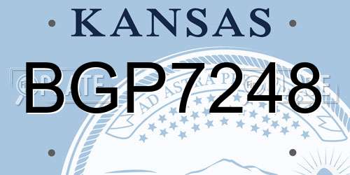 BGP7248 Kansas License Plate