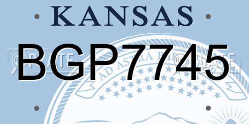 BGP7745 Kansas License Plate
